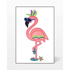 GO! Beach Flamingo 1 Embroidery by V-Stitch Designs