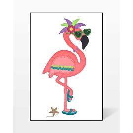 GO! Beach Flamingo 2 Embroidery by V-Stitch Designs