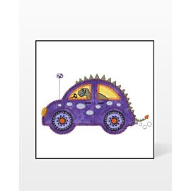 GO! Dinosaur Cute Car Embroidery Design by V-Stitch Designs