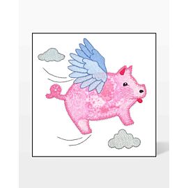 GO! Flying Pig Embroidery by V-Stitch Designs