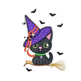 GO! Kitten Witch Embroidery by V-Stitch Designs