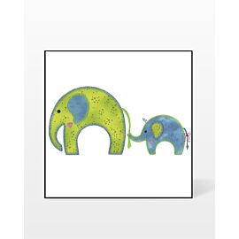 GO! Mom and Baby Elephant Embroidery Design by V-Stitch Designs