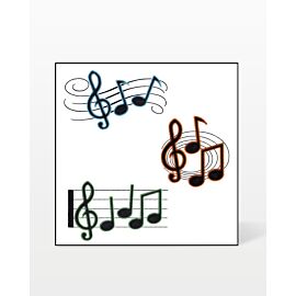 GO! Musical Notes Trio Embroidery Design by V-Stitch Designs
