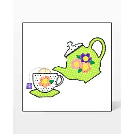 GO! Pouring Tea Embroidery by V-Stitch Designs