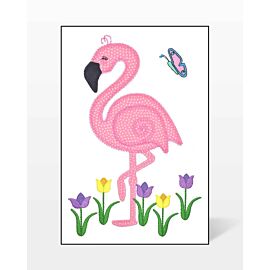 GO! Spring Flamingo Embroidery by V-Stitch Designs