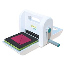  AccuQuilt GO! Fabric Cutter Starter Set including the GO!  Fabric Cutter, GO! Value Fabric Cutting Die, GO! 6” x 12” Cutting Mat, 20  Pg Pattern Book, and Die Pick.
