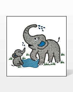 GO! Elephants Embroidery Design by Creative Appliques