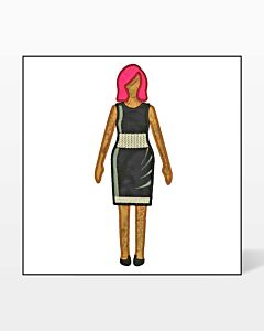 GO! Paper Doll in Black Dress by TipStitched Embroidery Specialty Designs