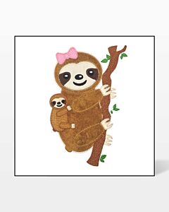 GO! Mom and Baby Sloth Embroidery by V-Stitch Designs