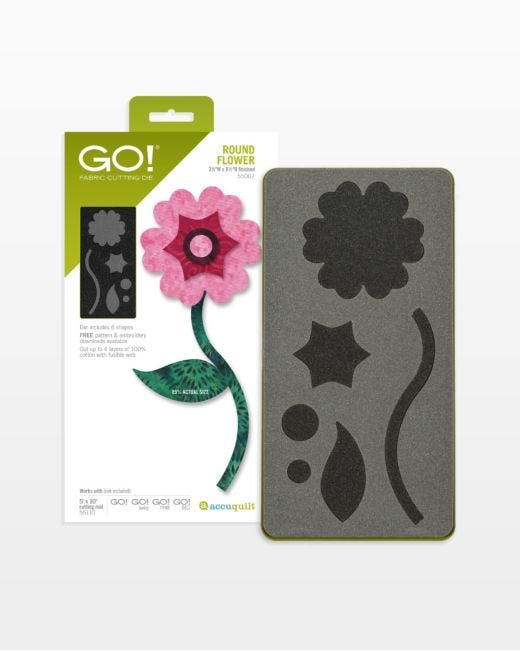 Accuquilt GO Fabric Cutting Die Round Flowers #55007 — Maloufs Fabrics