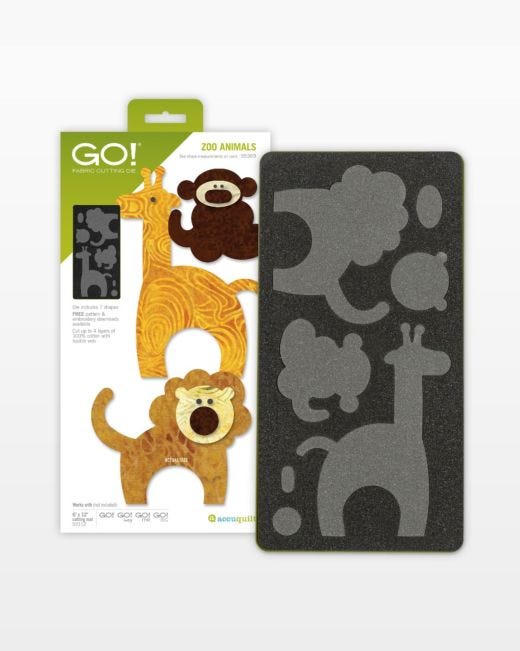 GO! Zoo Animals Fabric Cutting Die - AccuQuilt GO! Zoo Animals Fabric Cutting Die - AccuQuilt