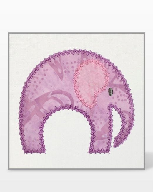 Vintage Elephant Days of the Week DOW Embroidery Pattern 
