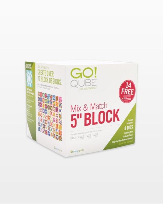  AccuQuilt GO! Qube Mix and Match 5 Inch Block with 8 Basic Cut  Quilting Shapes, 2 Cutting Mats, Videos, Storage Box, and 14 Pattern  Booklet : Arts, Crafts & Sewing