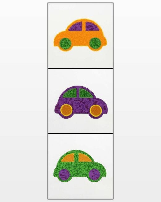 Go Cute Car Embroidery Designs Accuquilt Com