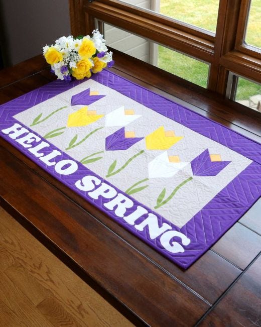 spring quilted table runner patterns
