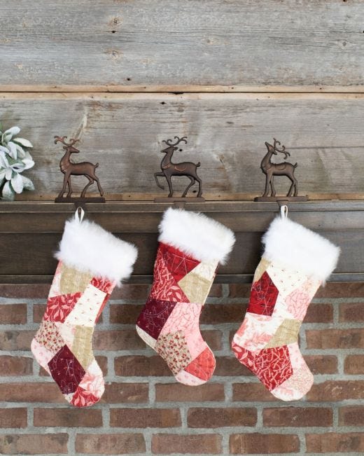 Vintage Quilt Christmas Stocking