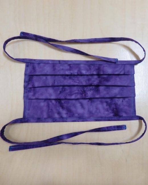 Go Face Mask With Fabric Strip Ties Pattern