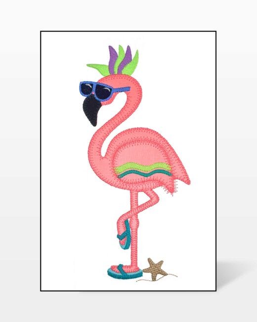 In The Hoop Flamingo Gift Card Holder Embroidery Machine Design