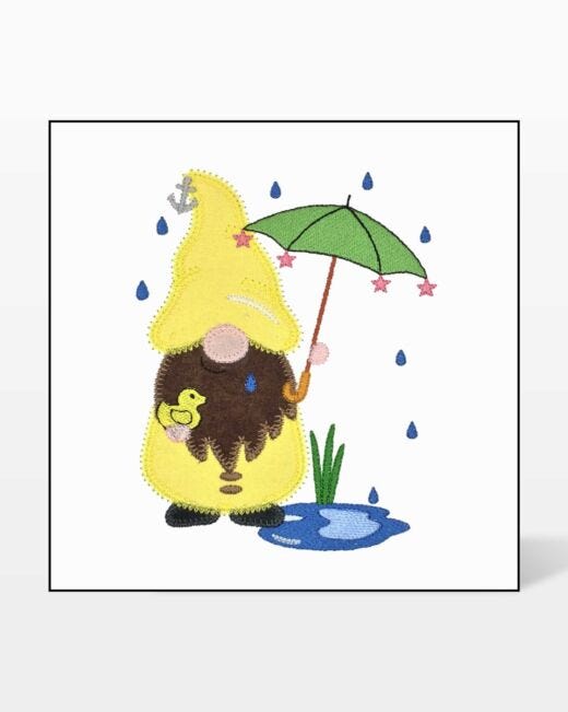 GO! Rainy Day Gnome Embroidery by V-Stitch Designs - AccuQuilt