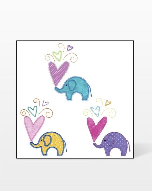 Go Small Elephants With Hearts Design By V Stitch Designs