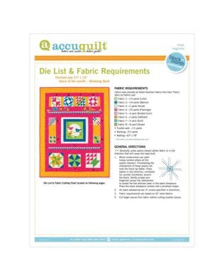 GO! Birdsong Quilt Die List & Fabric Requirements
