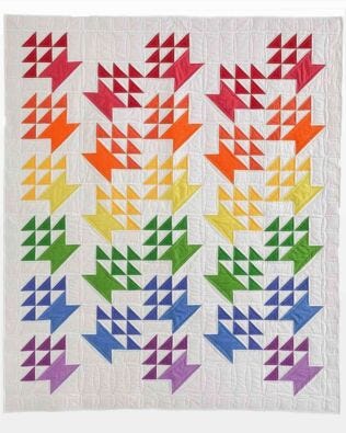 Rainbow Baskets Throw Quilt Pattern