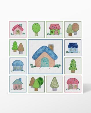 GO! Houses and Trees by Reiko Kato Machine Embroidery Set by Marjorie Busby