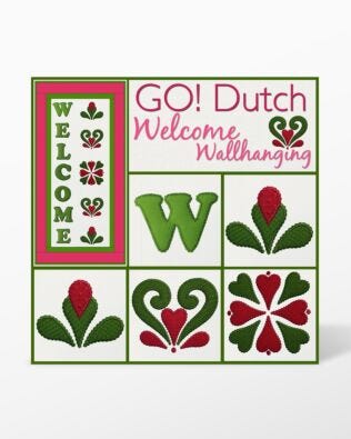 GO! Welcome Wall Hanging Machine Embroidery Set by Marjorie Busby and Debbie Henry (BQ-WWe)