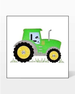 GO! Tractor Embroidery Design by Creative Appliques