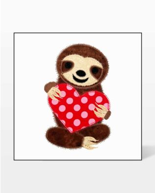 GO! Sloth Valentine Embroidery Design by Creative Appliques