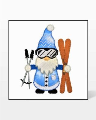 GO! Skiing Gnome Embroidery Specialty Designs