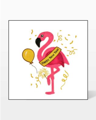 GO! New Years Flamingo Embroidery Specialty Designs