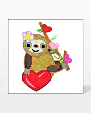 GO! Valentine's Sloth Embroidery Specialty Designs