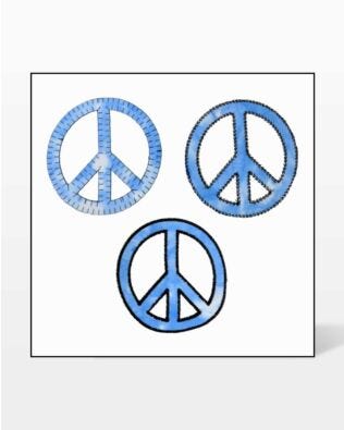 GO! Peace Sign Embroidery Designs
