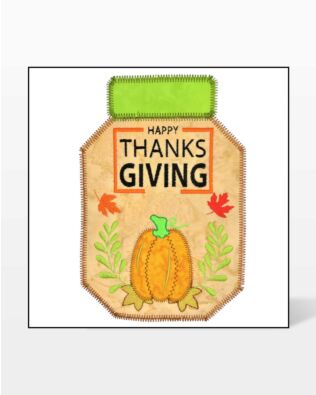 GO! Thanksgiving Canning Jar Embroidery Specialty Designs