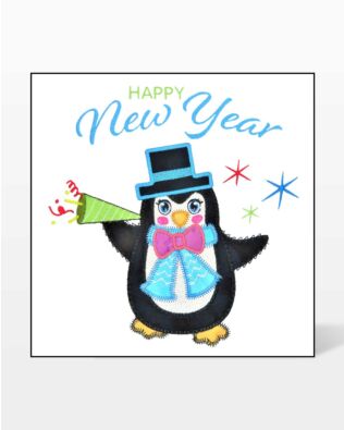 GO! New Years Penguin Embroidery Specialty Designs