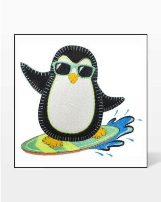 GO! Surfing Penguin Embroidery Specialty Designs