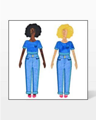 GO! Paper Doll in Blue Jeans by TipStitched Embroidery Specialty Designs