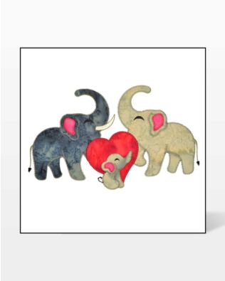 GO! Elephant Family Love Embroidery Specialty Designs