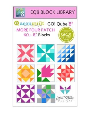 EQ8 Block Library-AccuQuilt-8" Qube-More Four Patch by Lori Miller Designs
