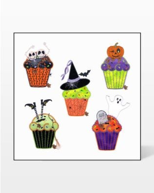 GO! Halloween Cupcakes Embroidery by V-Stitch Designs