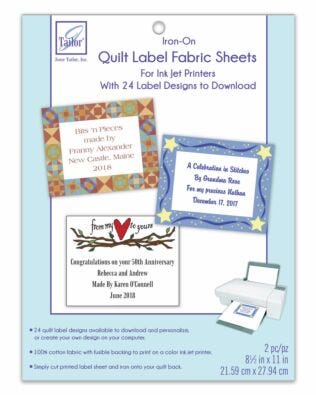 Iron-On Quilt Label Fabric Sheets