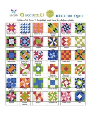 EQ8 Block Library - AccuQuilt 4" Qube - 216 Blocks-Mix and Match, Corners and Angles by Lori Miller Designs