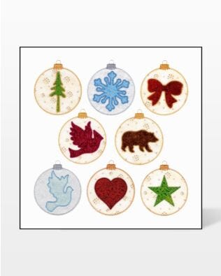 GO! Ornaments with Centers Embroidery by V-Stitch Designs