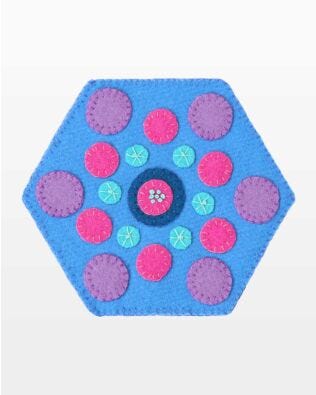 GO! Circles Hexagon Wool Mug Rug Pattern