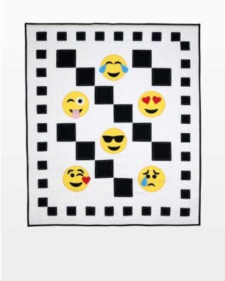 GO! Checkered Emojis Throw Quilt Pattern