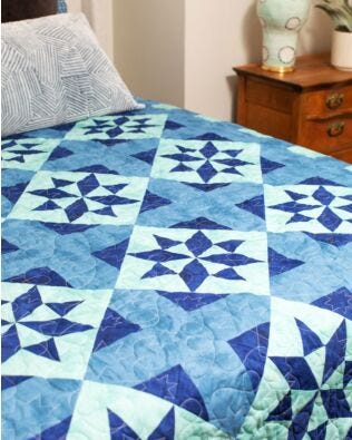 GO! Morning Star Blues Throw Quilt Pattern