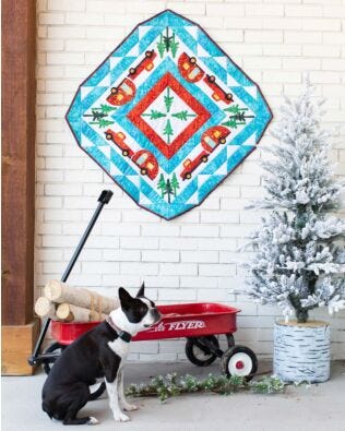 GO! Red Truck Christmas Table Topper Pattern