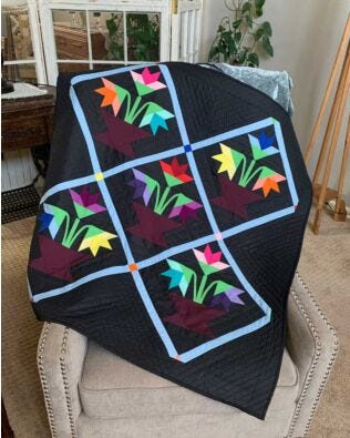 GO! Almost Amish Lilies Throw Quilt Pattern