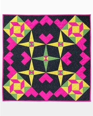 GO! Hearts, Flowers and Canoe Stars Throw Quilt Pattern